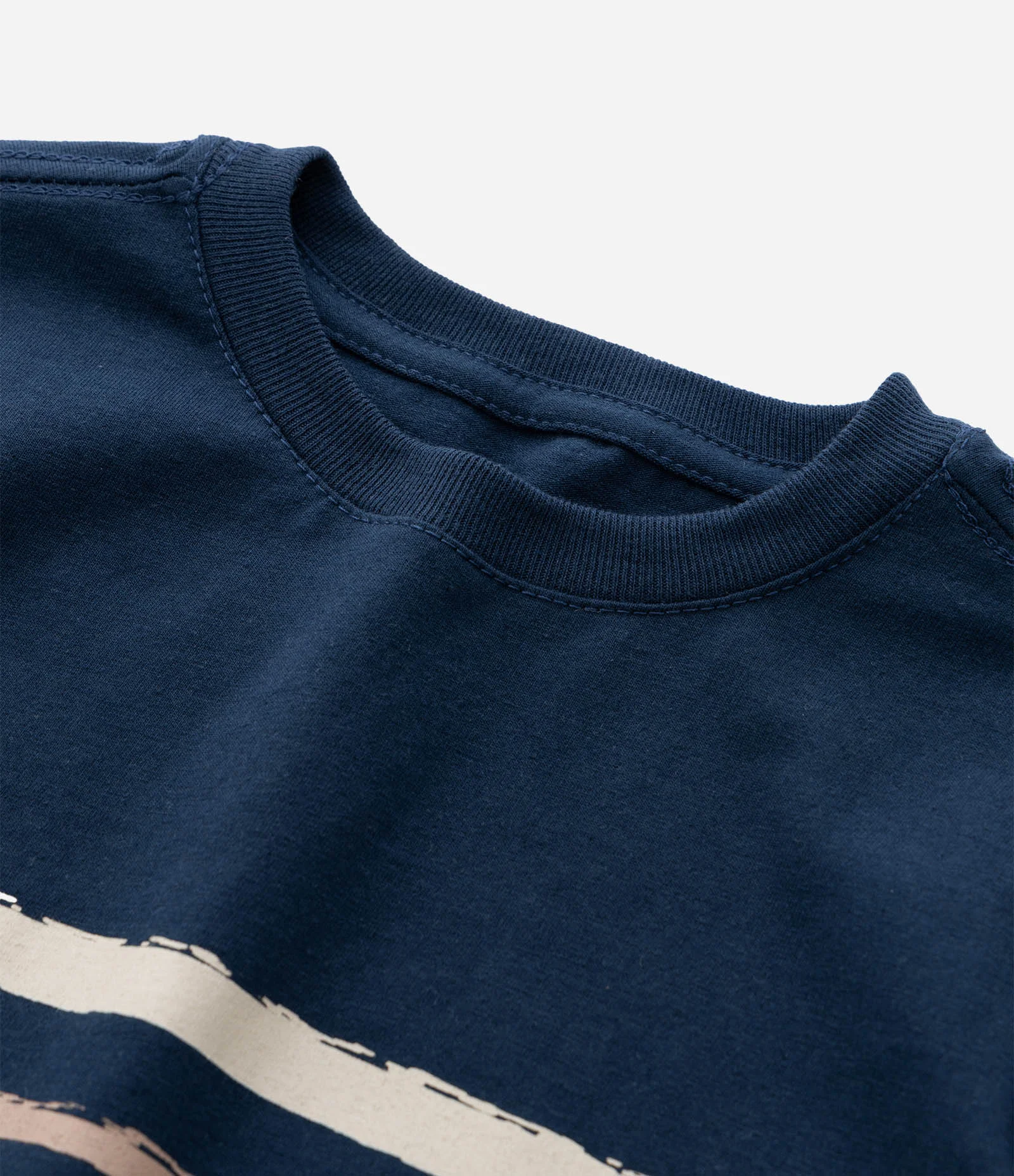 Camiseta Infantil Listrada com Detalhe no Peito – Tam 1 a 5/6 Anos Azul Marinho 4