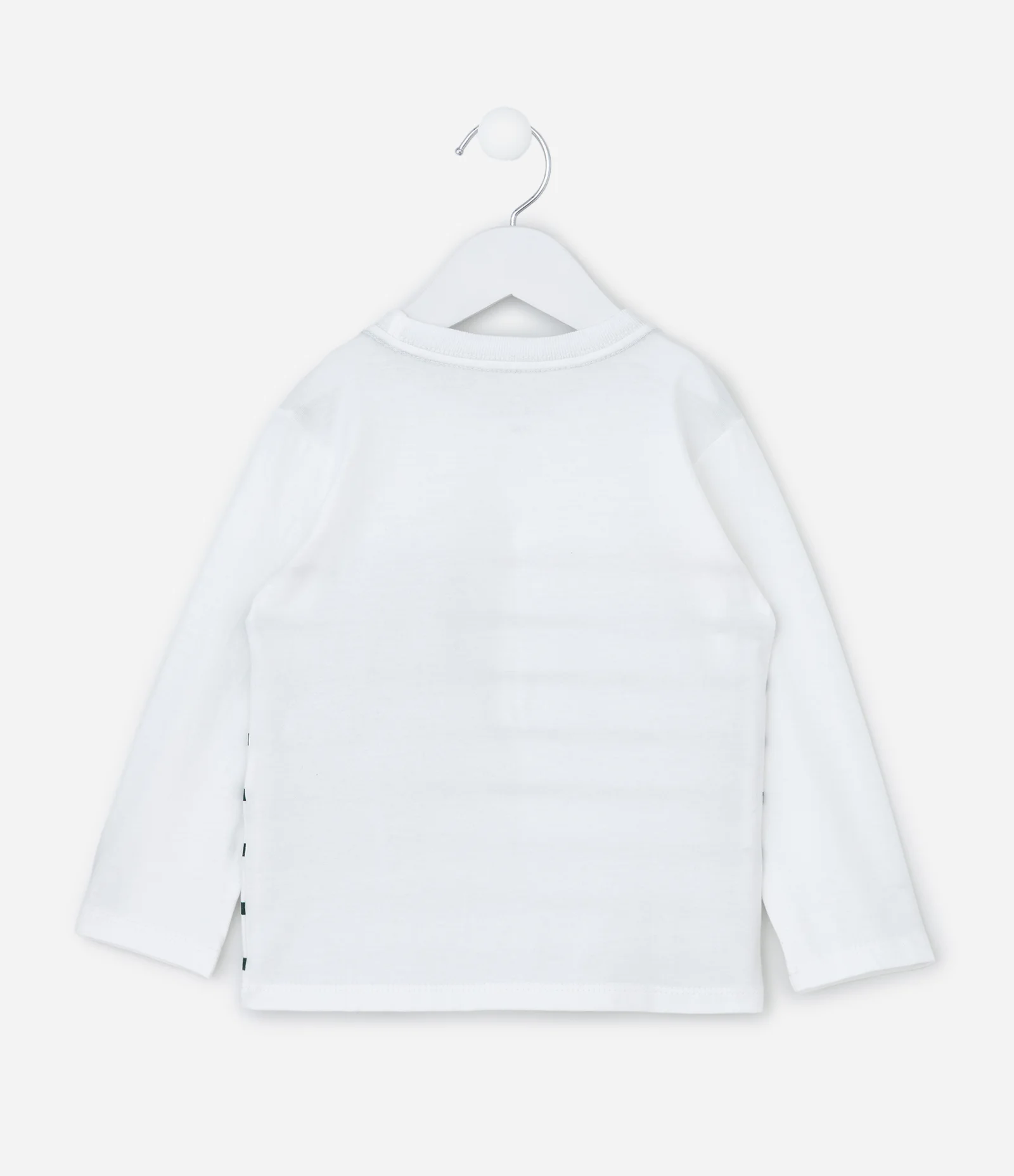 Camiseta Infantil Listrada com Bolsinho – Tam 1 a 6 Anos Branco 2