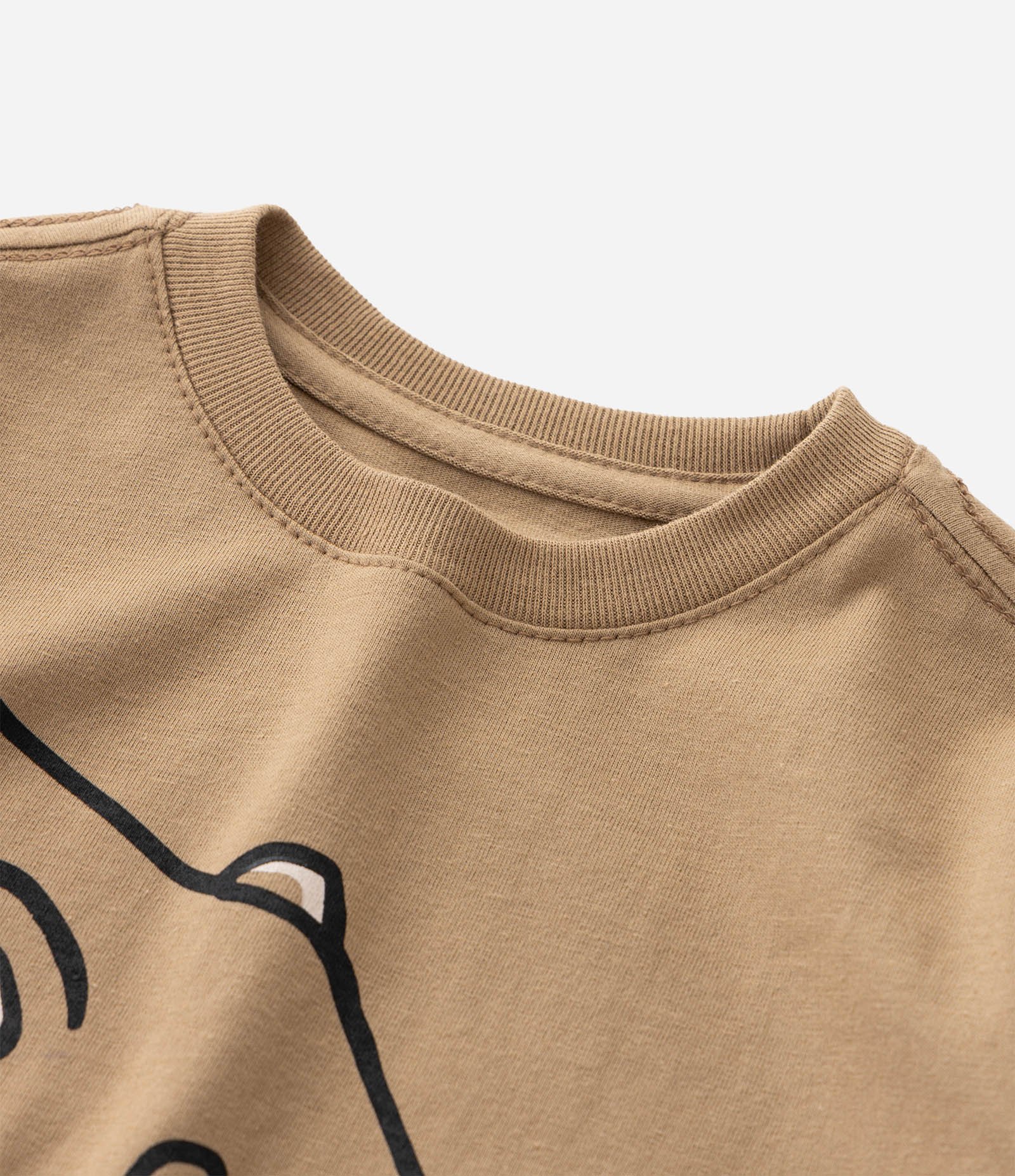Camiseta Infantil Manga Longa com Estampa de Urso Outline – Tam 1 a 6 Anos Caramelo 4