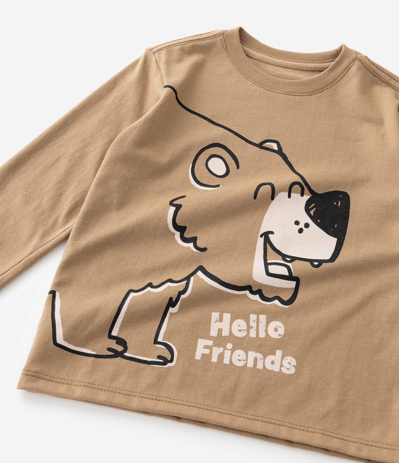 Camiseta Infantil Manga Longa com Estampa de Urso Outline – Tam 1 a 6 Anos Caramelo 5