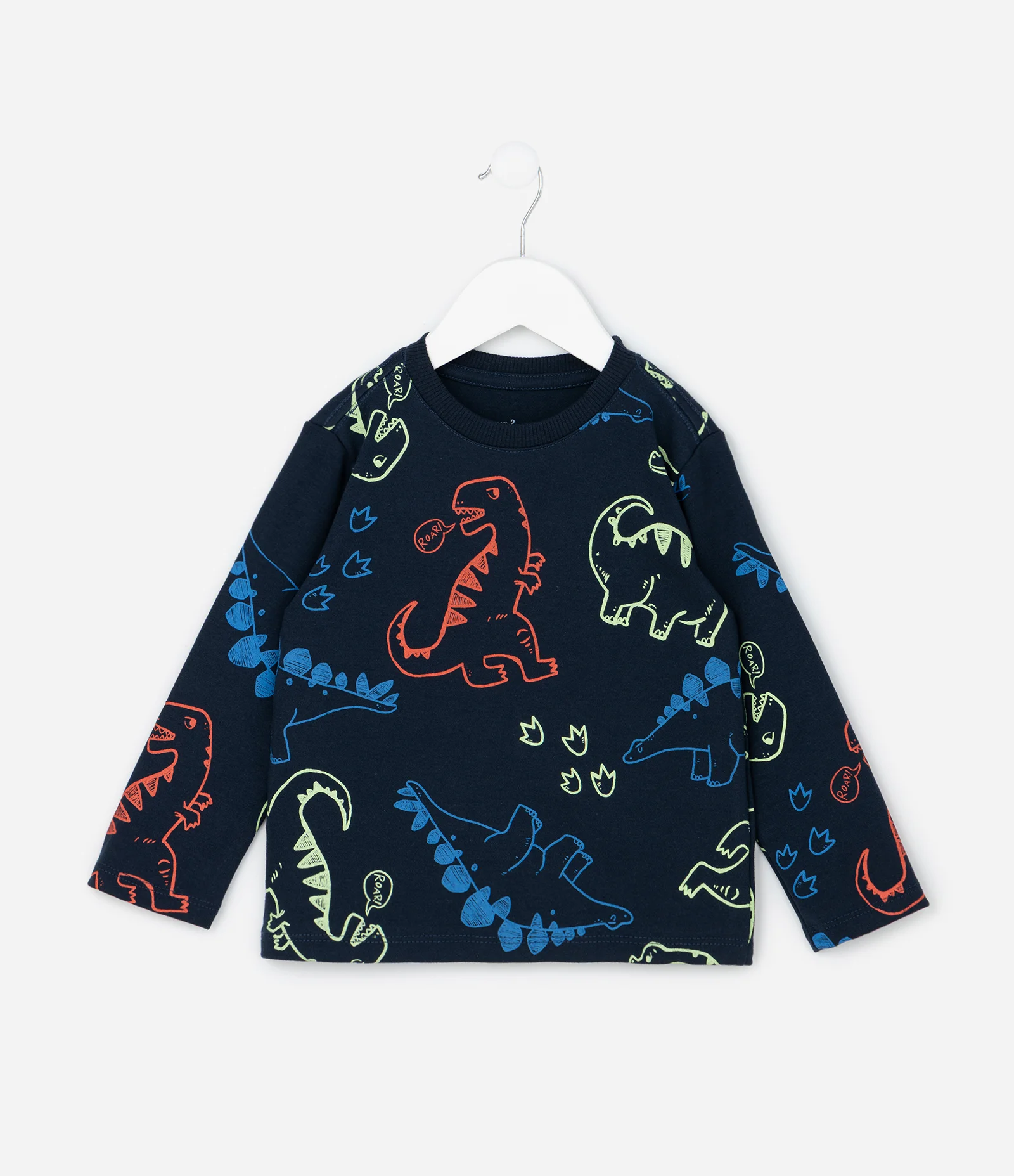 Camiseta Infantil com Estampa de Dinossauros – Tam 1 a 6 Anos Azul Marinho 2