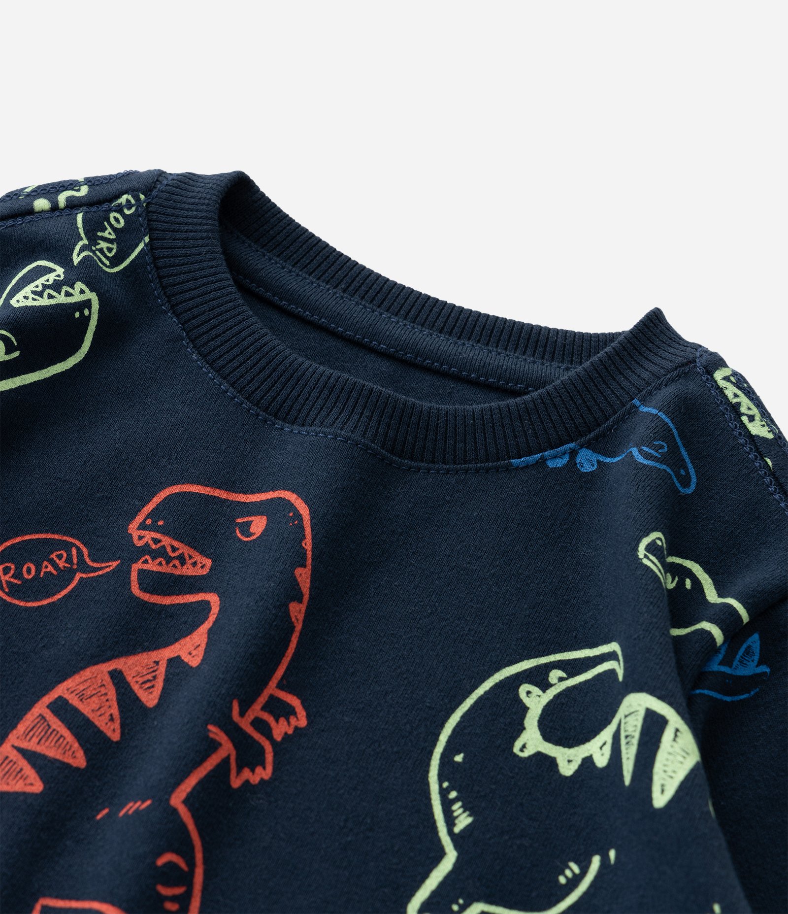 Camiseta Infantil com Estampa de Dinossauros – Tam 1 a 6 Anos Azul Marinho 5