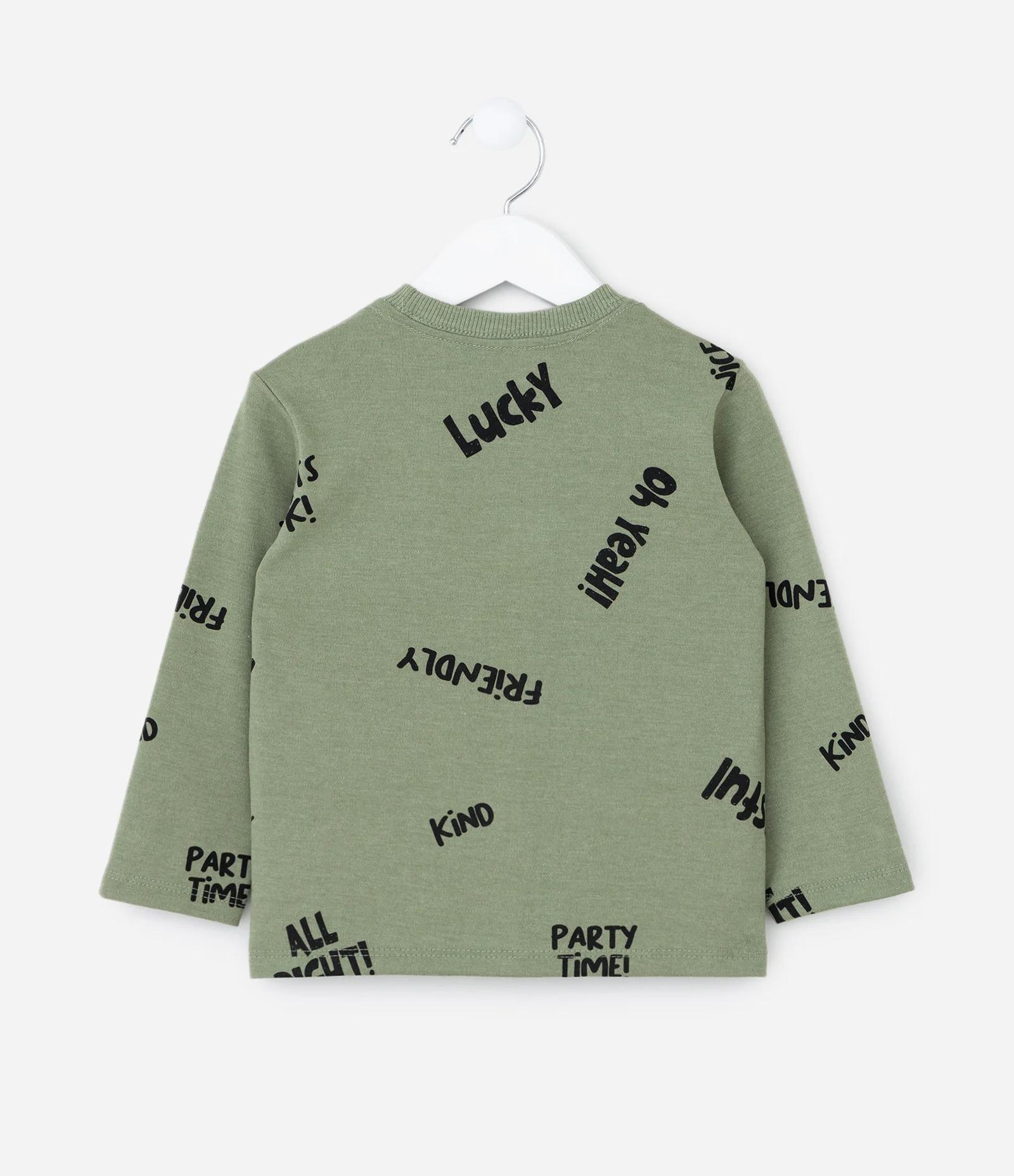 Camiseta Infantil com Estampa Lettering – Tam 1 a 5/6 Anos Verde Militar 2