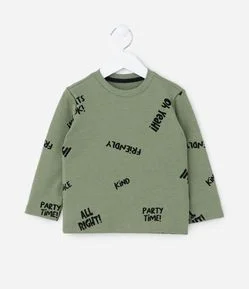 Camiseta Infantil com Estampa Lettering – Tam 1 a 5/6 Anos