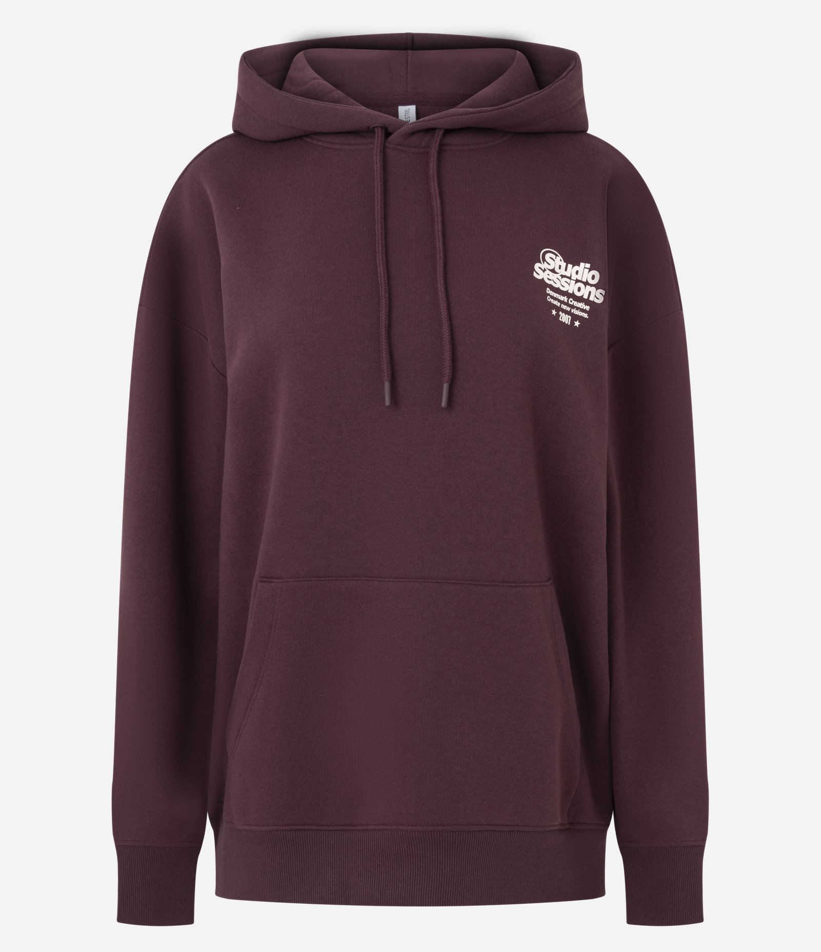 Blusão Moletom Oversized com Estampa College Copenhagen Bordô 5