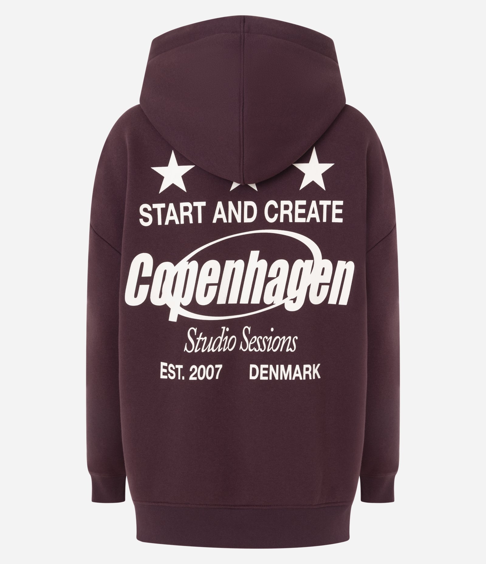 Blusão Moletom Oversized com Estampa College Copenhagen Bordô 6
