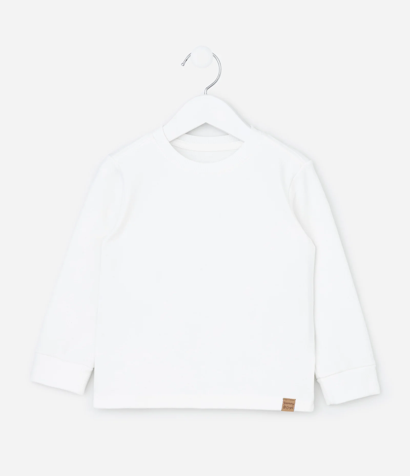 Camiseta Infantil em Algodão com Manga Longa – Tam 1 a 5/6 Anos Branco 1