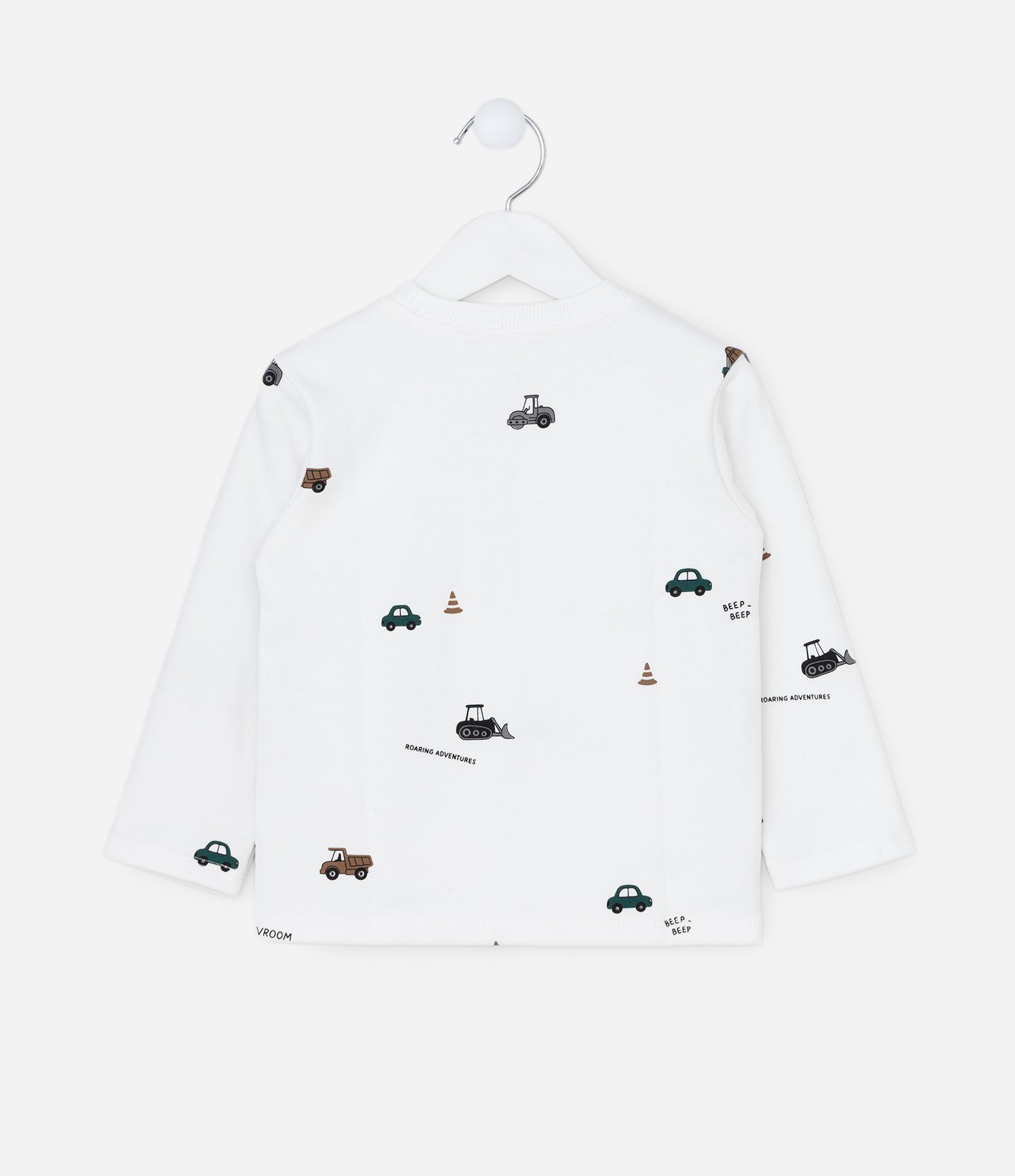 Camiseta Infantil em Suedine com Estampa de Carrinhos – Tam 1 a 5/6 Anos Branco 3