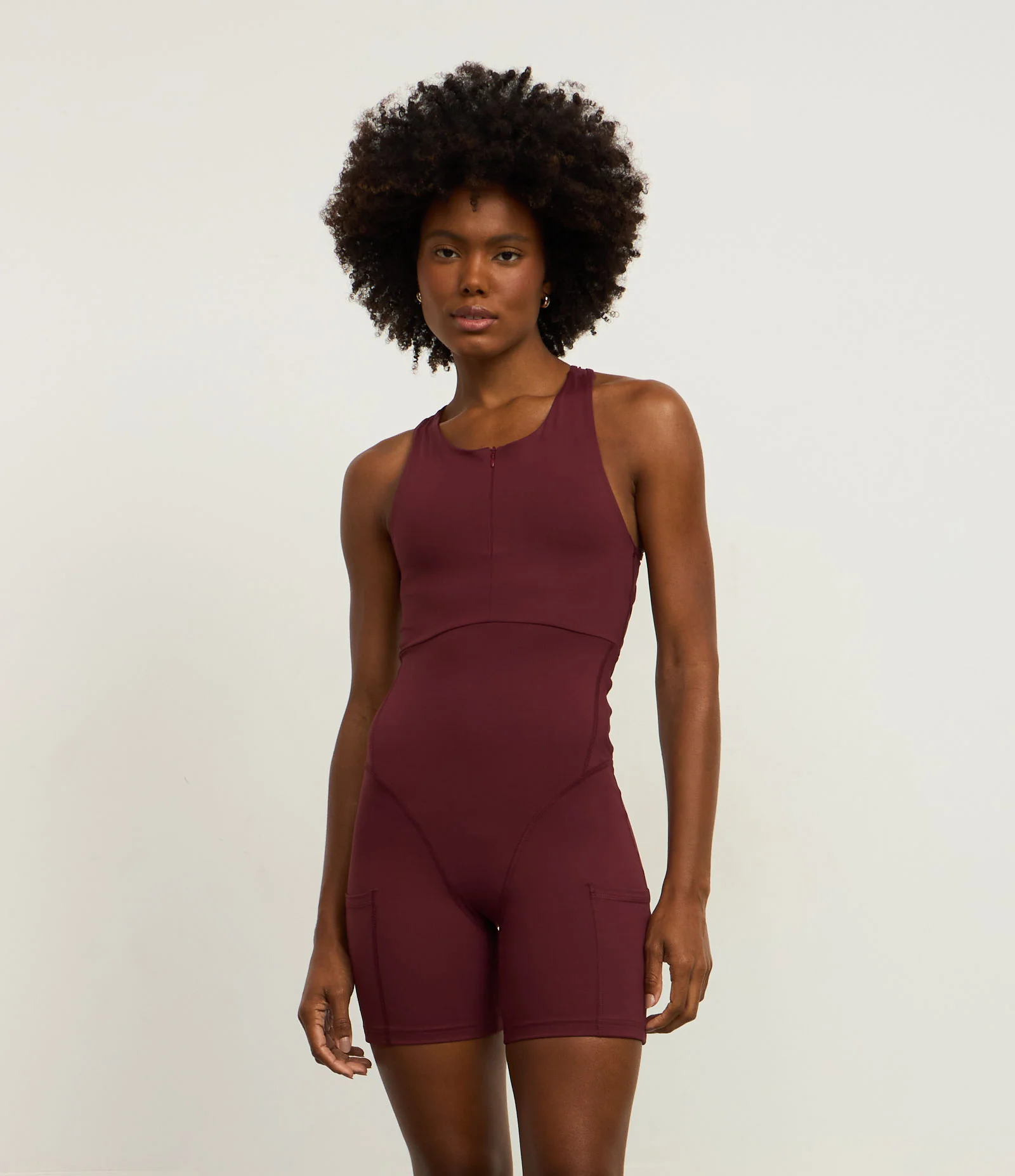 Macaquinho Nadador Esportivo em Microfibra com Zíper Frontal Vermelho 1