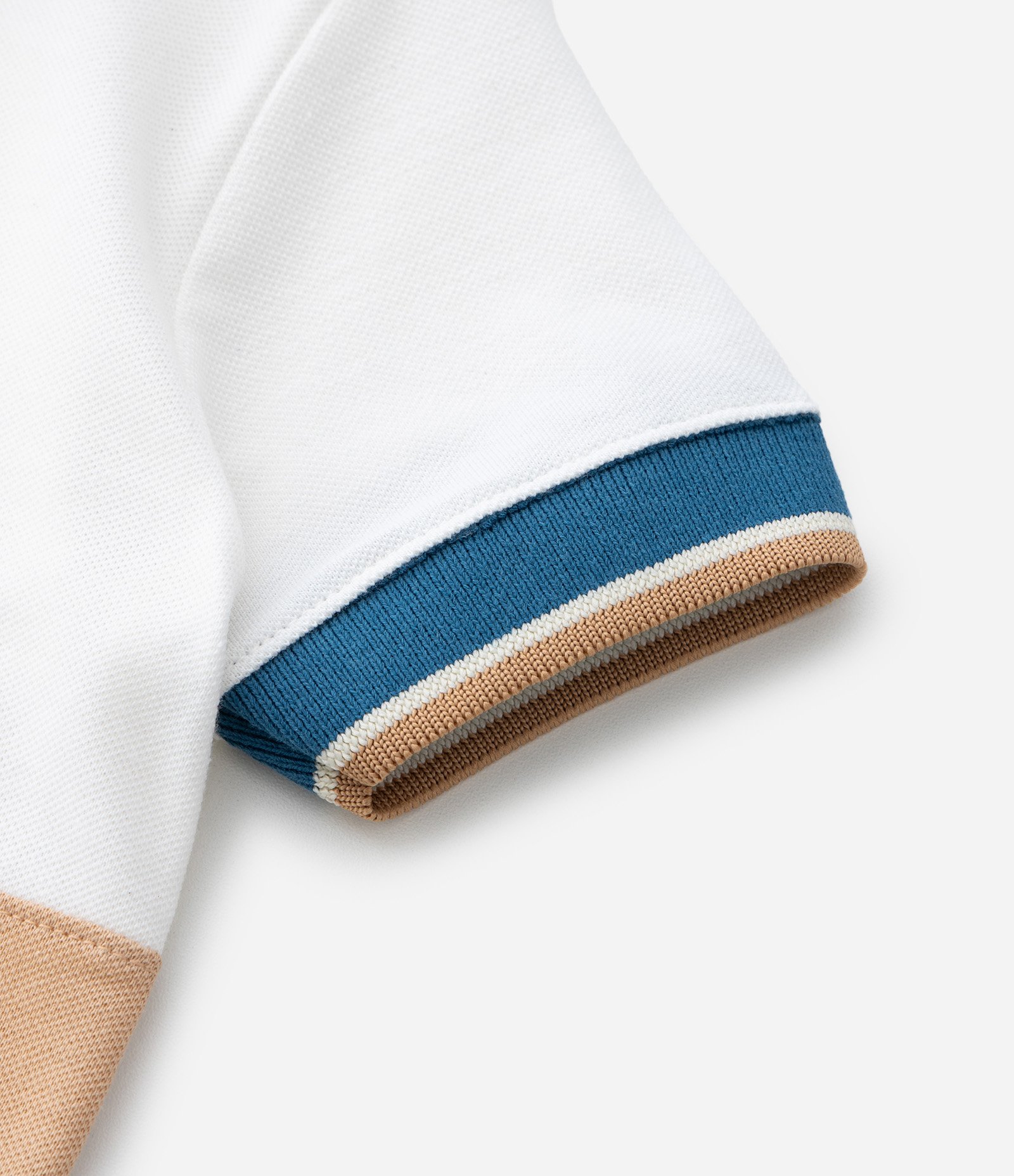 Camiseta Infantil em Piquet com Gola Polo e Bordado – Tam 1 a 5/6 Anos Branco/Azul/Bege 4