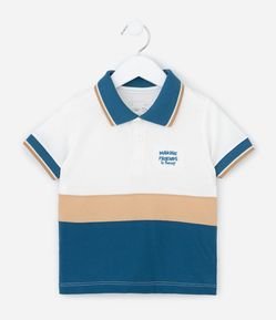 Camiseta Infantil em Piquet com Gola Polo e Bordado – Tam 1 a 5/6 Anos