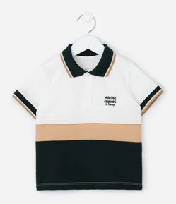 Camiseta Infantil em Piquet com Gola Polo e Bordado – Tam 1 a 5/6 Anos