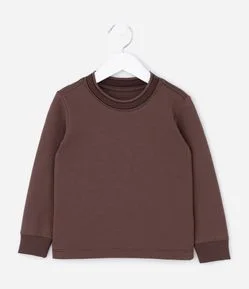 Camiseta Infantil Manga Longa e Gola Contrastante – Tam 1 a 5/6 Anos