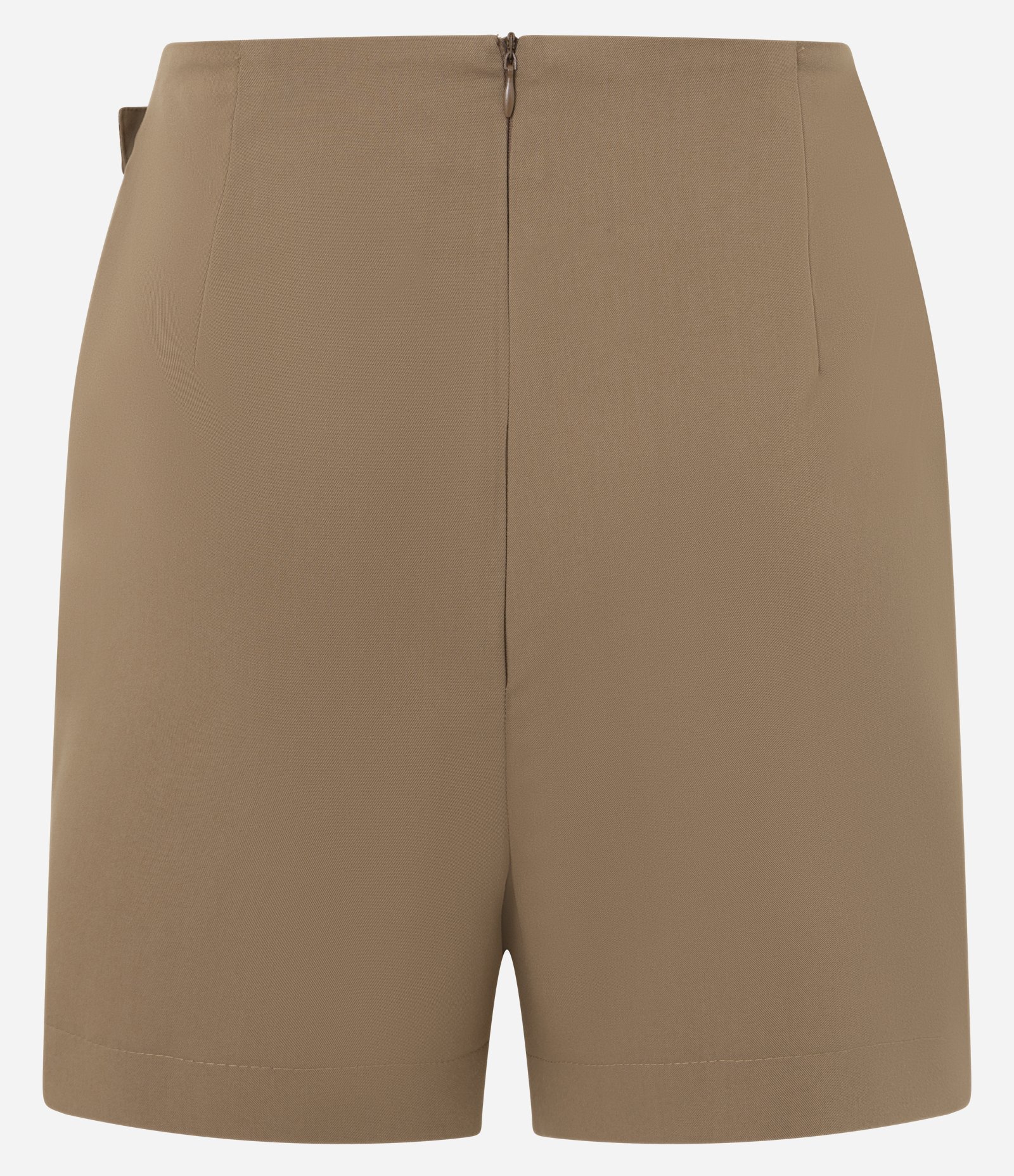 Short Saia Alfaiatado em Viscose com Transpasse Afivelado Marrom 2