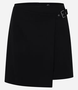 Short Saia Alfaiatado em Viscose com Transpasse Afivelado