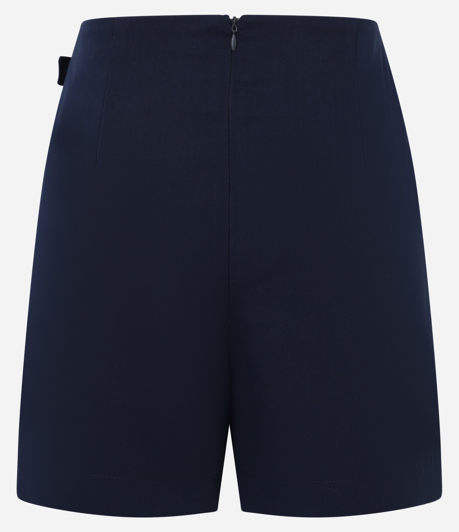 Short Saia Alfaiatado em Viscose com Transpasse Afivelado Azul Escuro 2