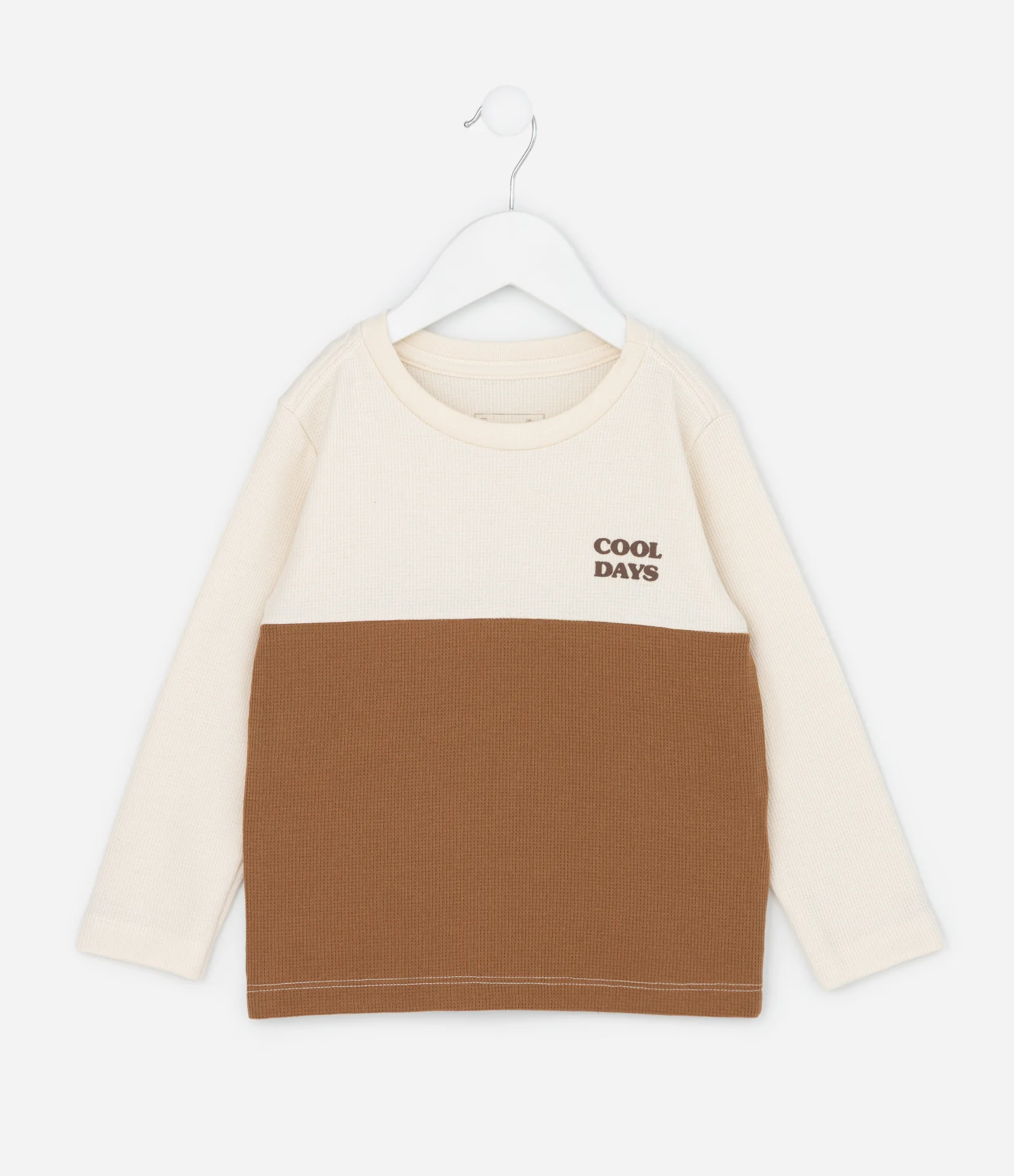 Camiseta Infantil em Piquet com Recortes - Tam 1 a 6 Anos Bege/Marrom 2