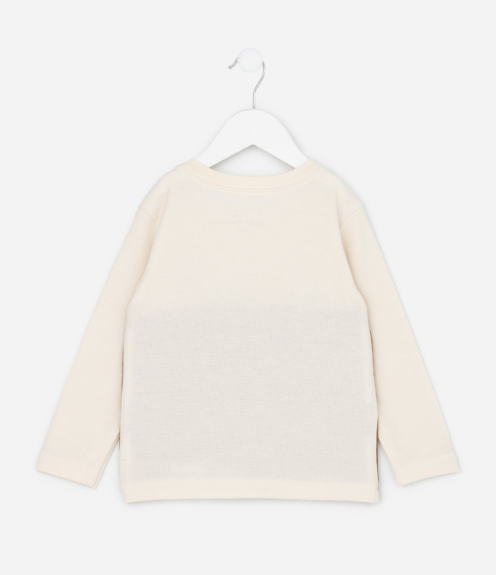 Camiseta Infantil em Piquet com Recortes - Tam 1 a 6 Anos Bege/Marrom 3