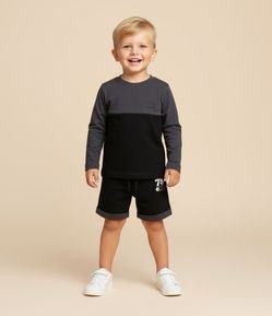 Camiseta Infantil em Piquet com Recortes - Tam 1 a 6 Anos