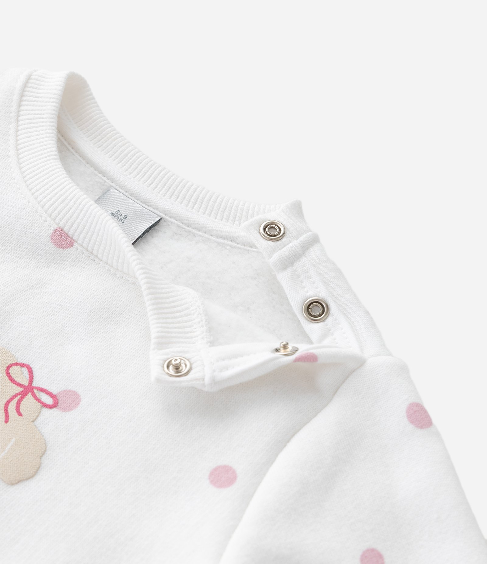 Casaco Infantil com Poá e Estampa Poodle – Tam RN a 18 Meses Branco 5