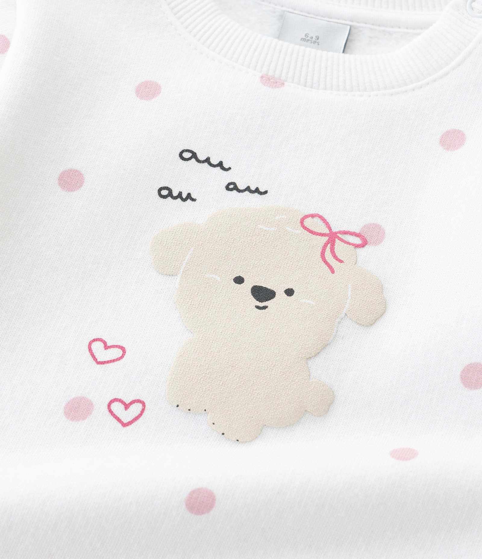 Casaco Infantil com Poá e Estampa Poodle – Tam RN a 18 Meses Branco 7