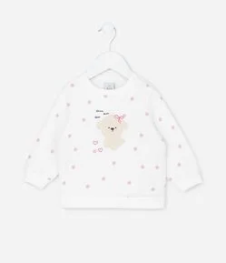 Casaco Infantil com Poá e Estampa Poodle – Tam RN a 18 Meses