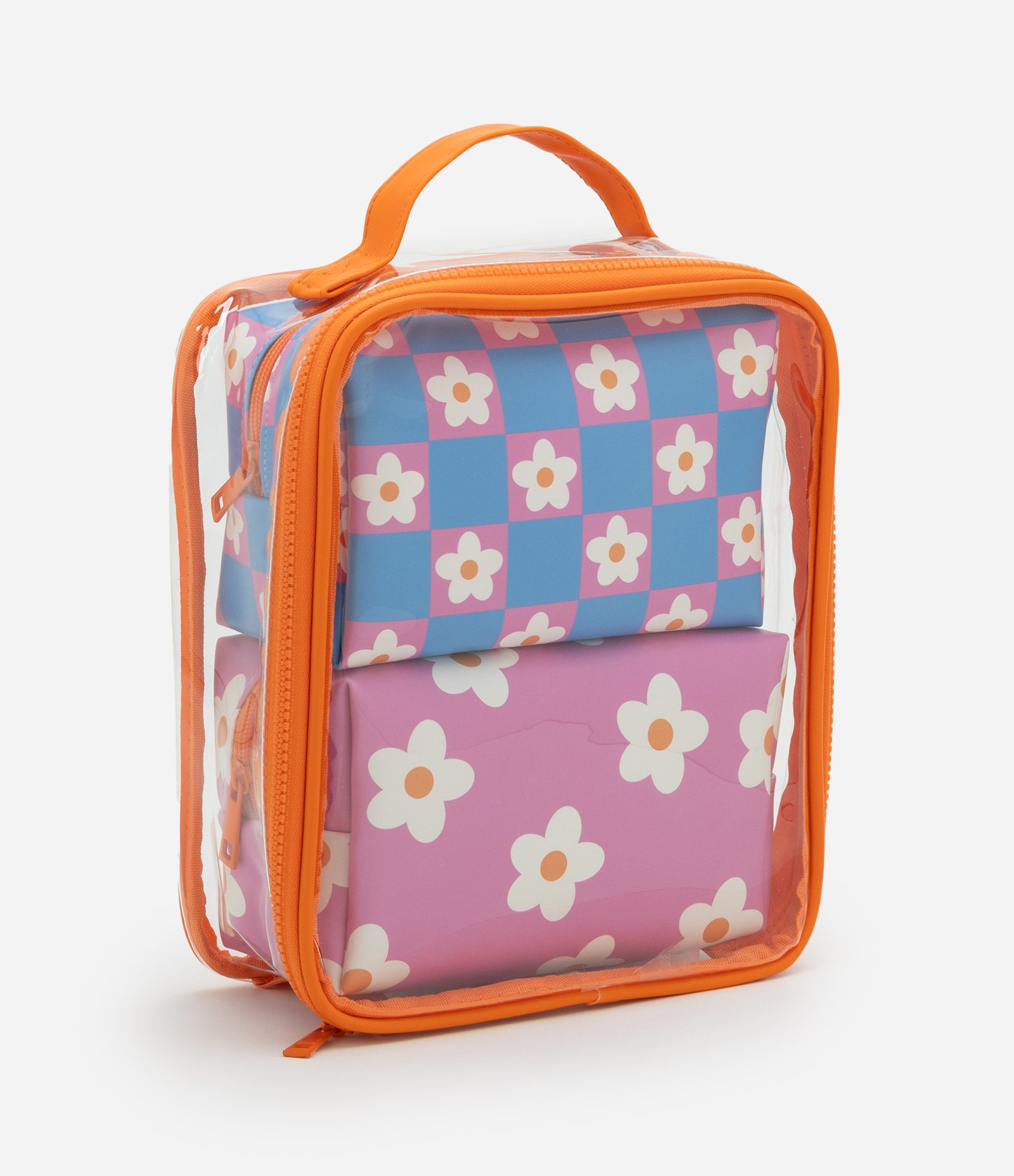 Kit 03 Nécessaires com Alça de Mão e Estampa Floral Multicores 5