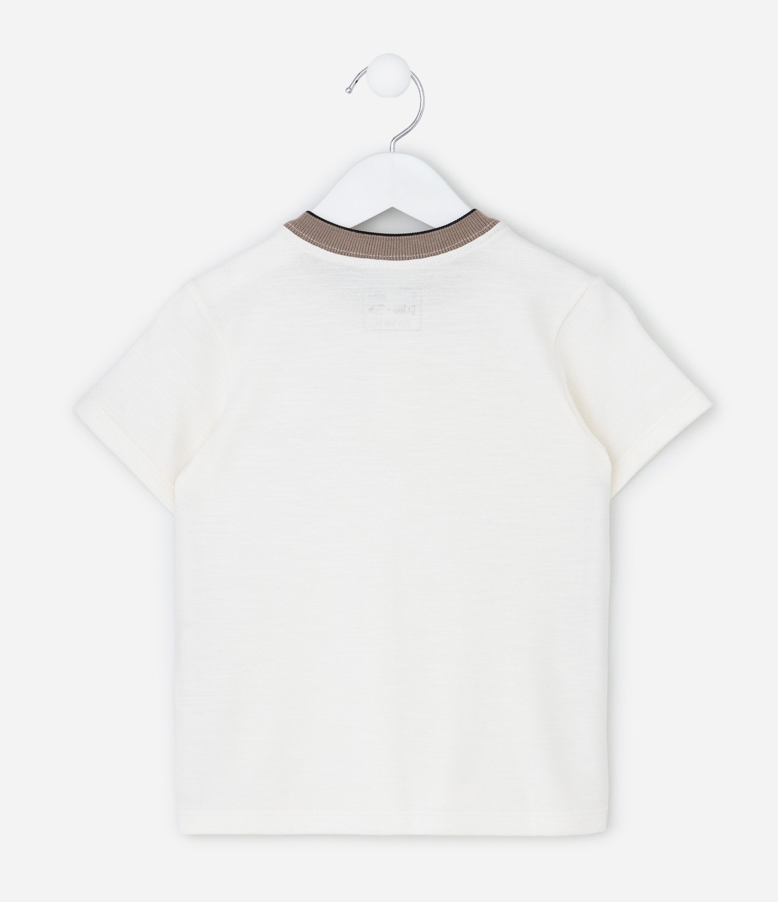 Camiseta Infantil com Lettering Bordado – Tam 1 a 5/6 Anos Off White 2