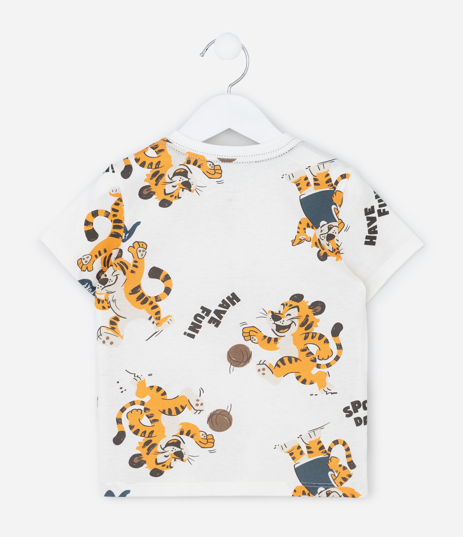 Camiseta Infantil com Estampa Tigre Esportivo – Tam 1 a 5/6 Anos Branco 2
