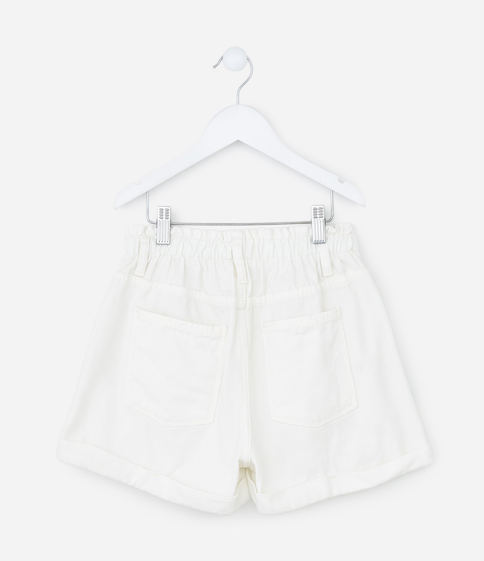 Short Infantil em Jeans Clochard com Estampa de Corações – Tam 5 a 14 Anos Branco 2