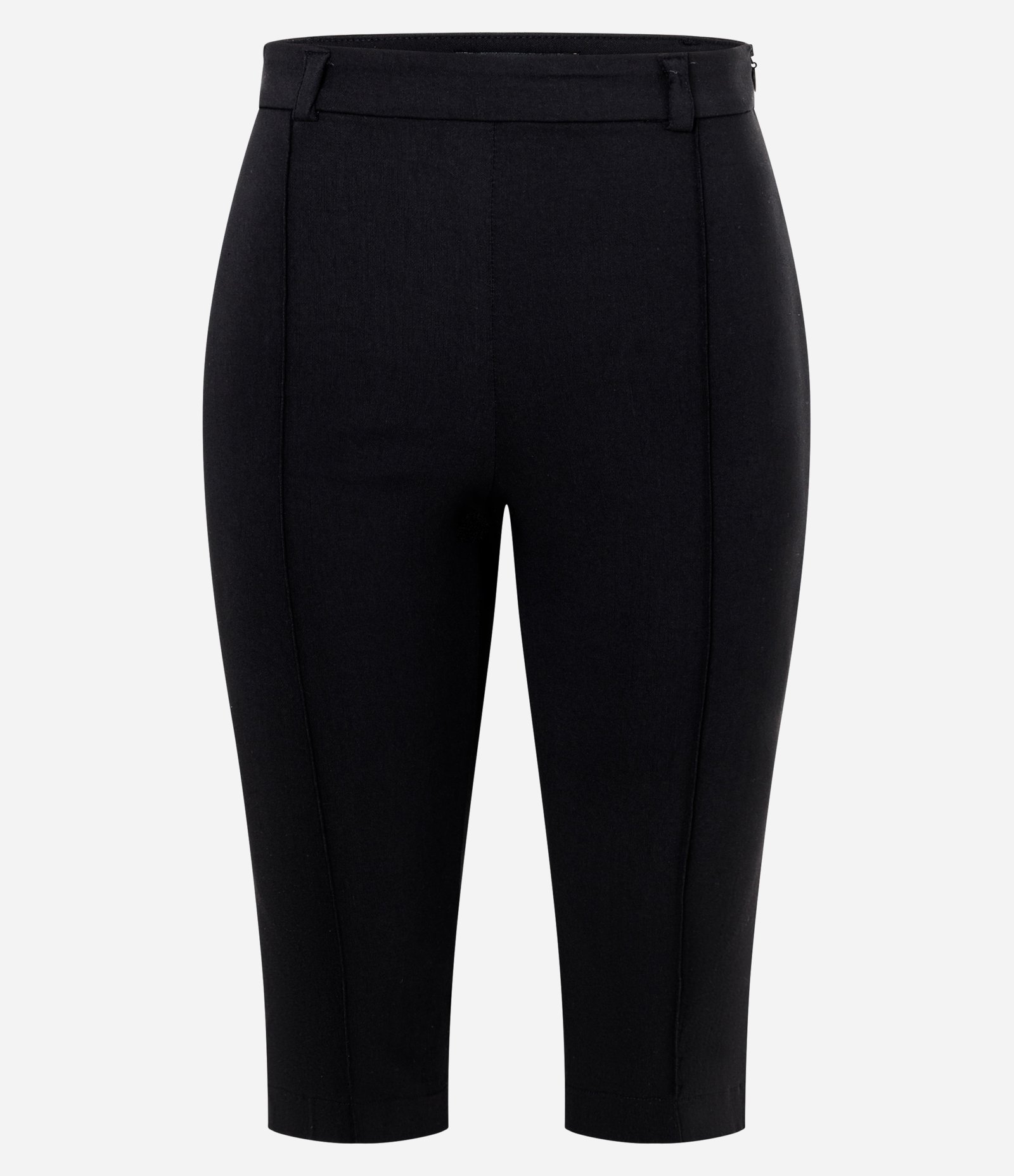 Calça Corsário Básica em Bengaline com Passantes para Cinto Preto 1