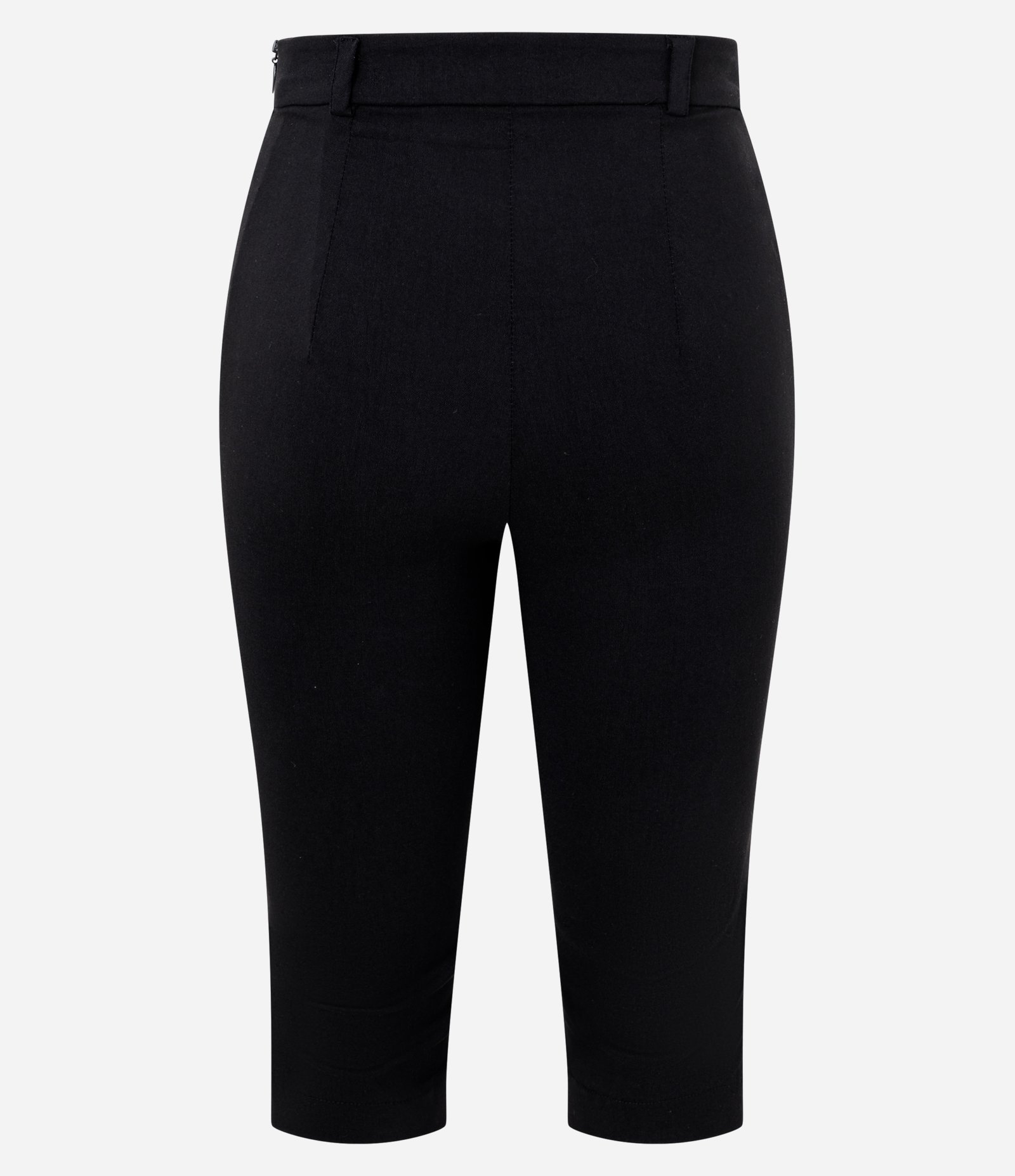 Calça Corsário Básica em Bengaline com Passantes para Cinto Preto 2