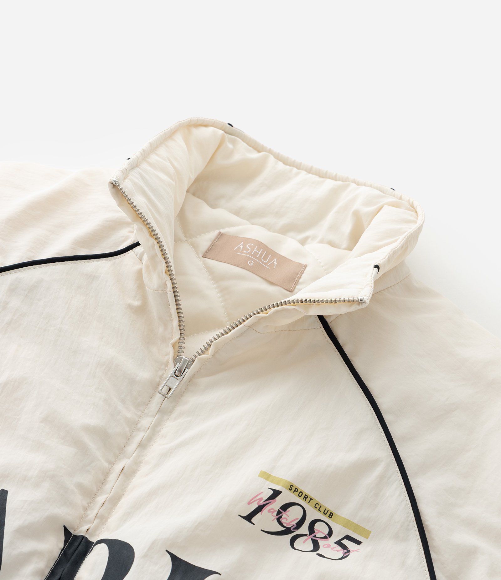 Jaqueta Bomber Oversized em Microfibra com Lettering Curve & Plus Size Off White 8