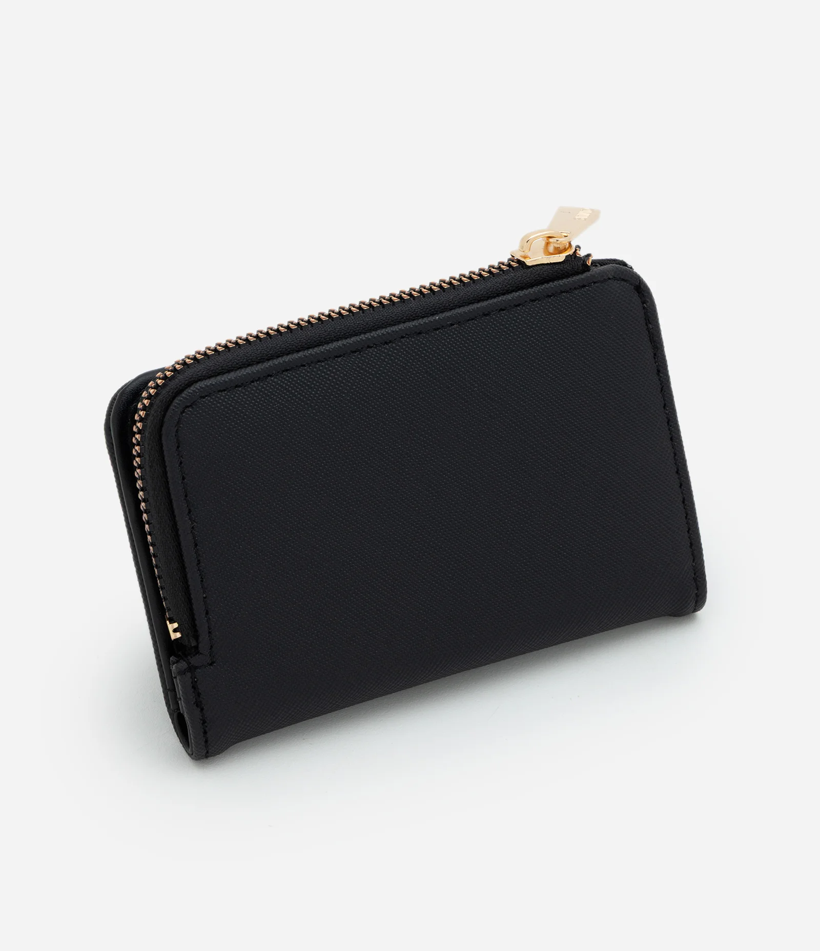 Carteira Média em PU com Bolsinho Para Cartão Preto 2