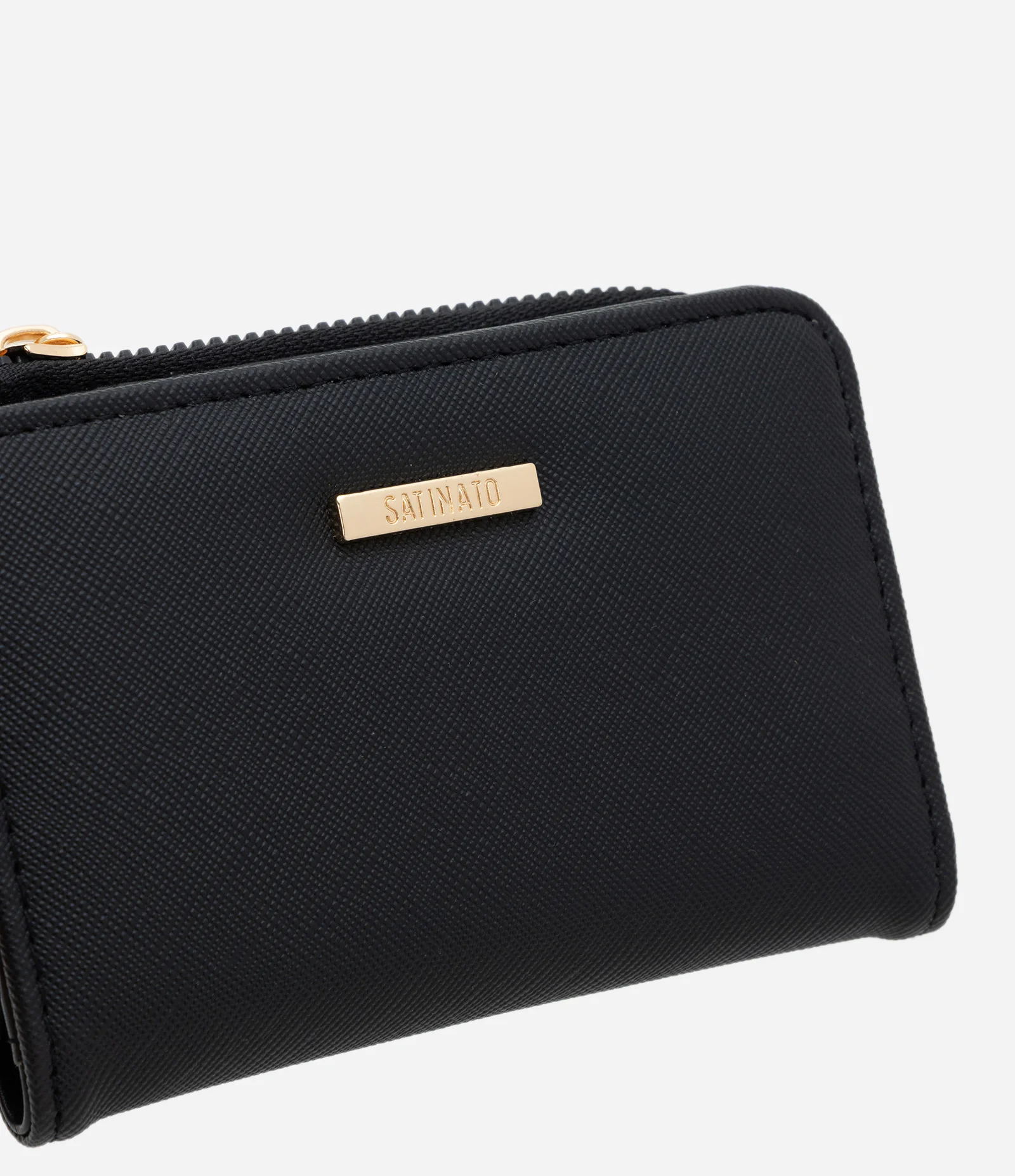 Carteira Média em PU com Bolsinho Para Cartão Preto 4