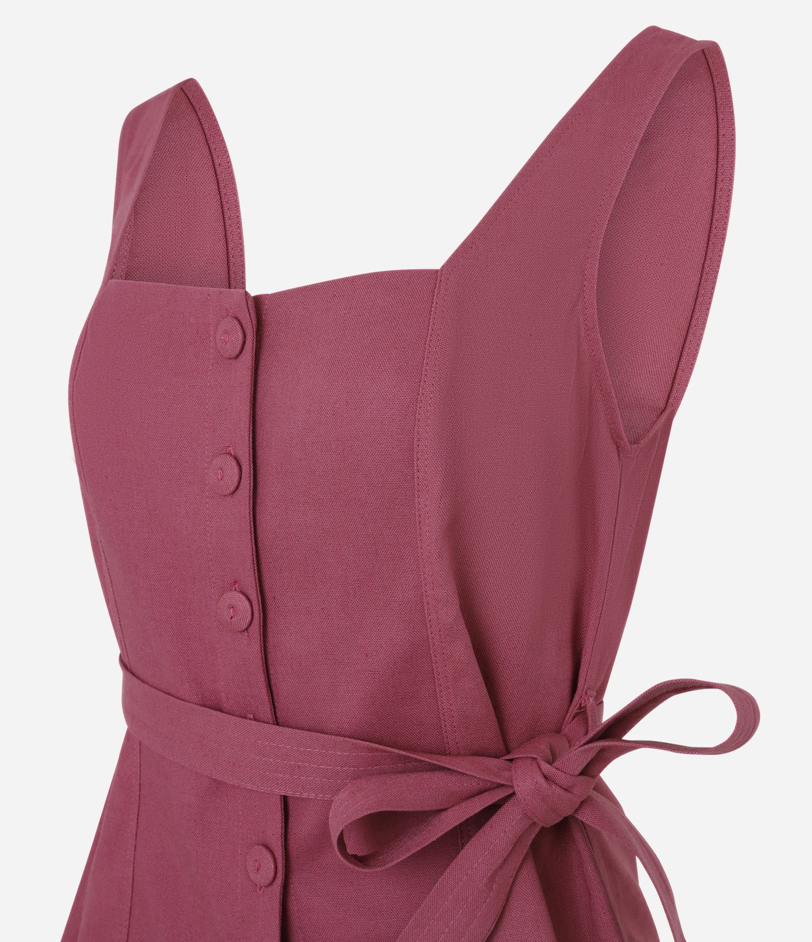 Blusa em Viscolinho com Decote Quadrado e Amarração Telha 2