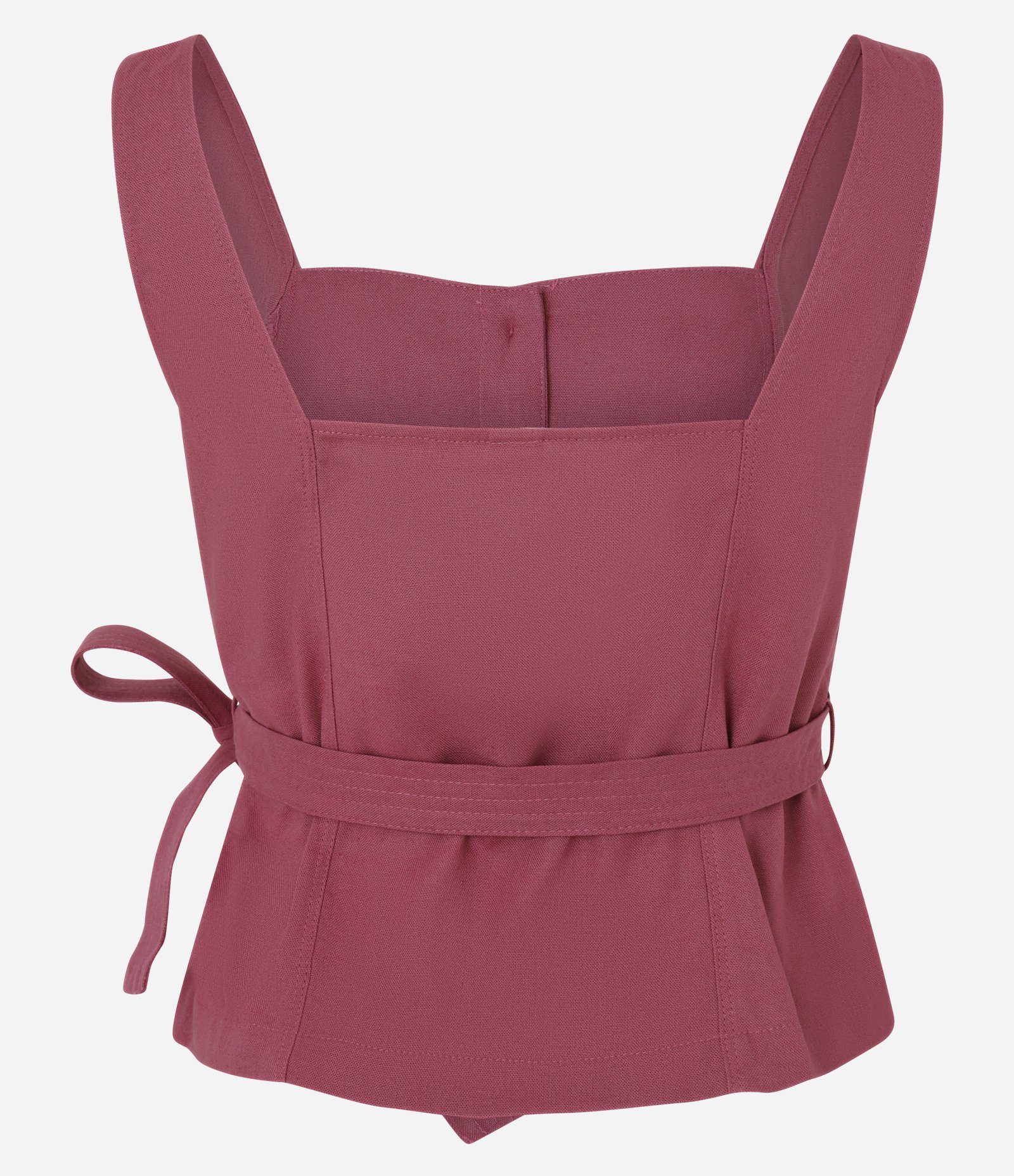 Blusa em Viscolinho com Decote Quadrado e Amarração Telha 3