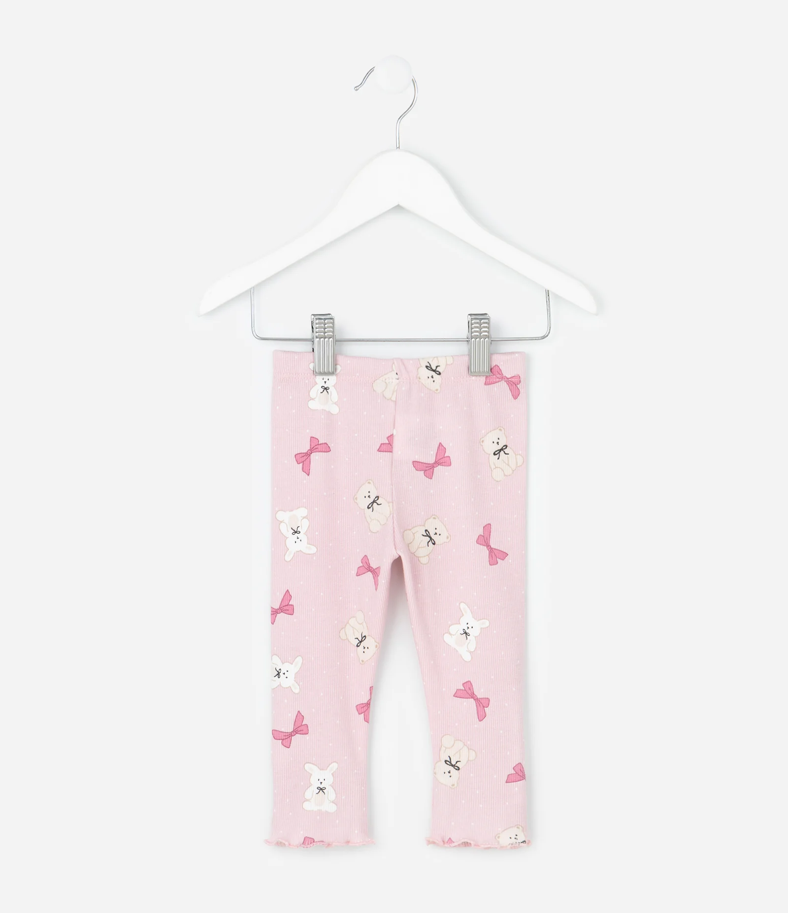 Legging Infantil com Laços e Bichinhos – Tam RN a 18 Meses Rosa Claro 2