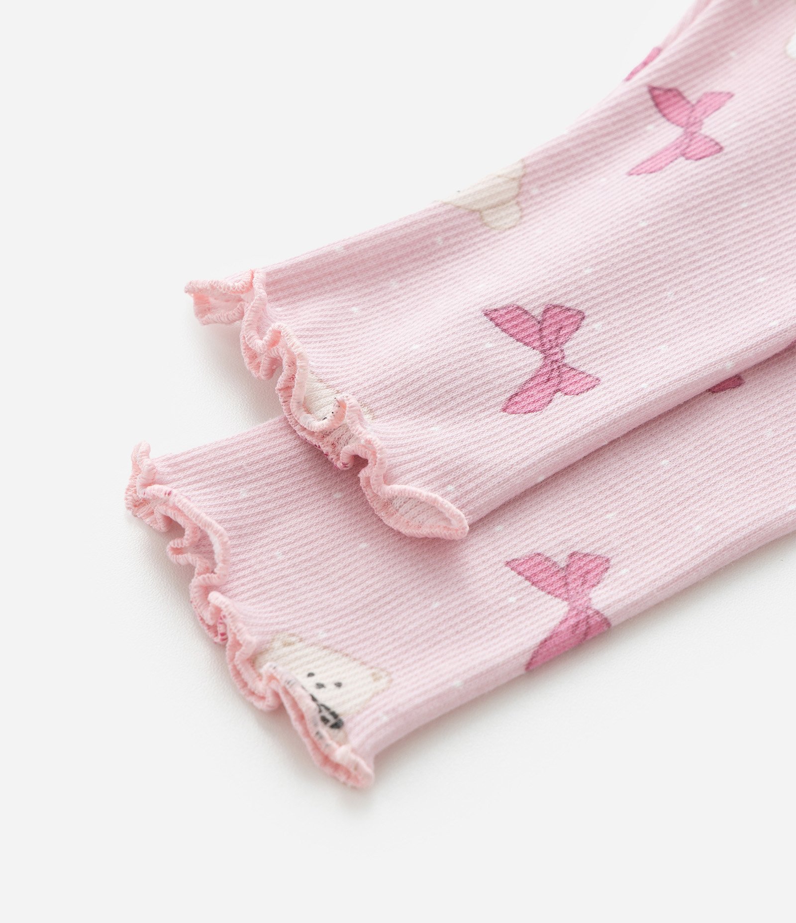 Legging Infantil com Laços e Bichinhos – Tam RN a 18 Meses Rosa Claro 4