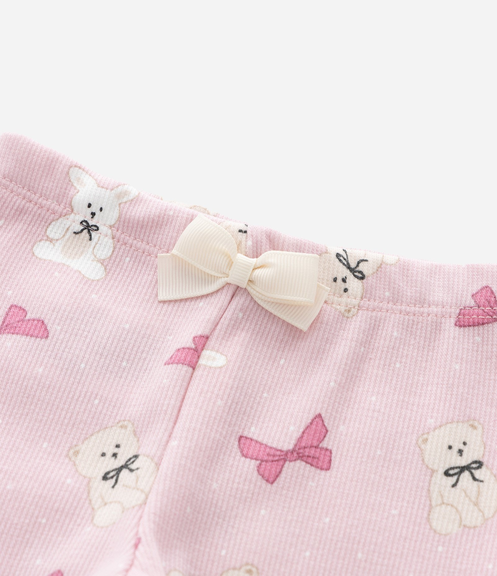 Legging Infantil com Laços e Bichinhos – Tam RN a 18 Meses Rosa Claro 5
