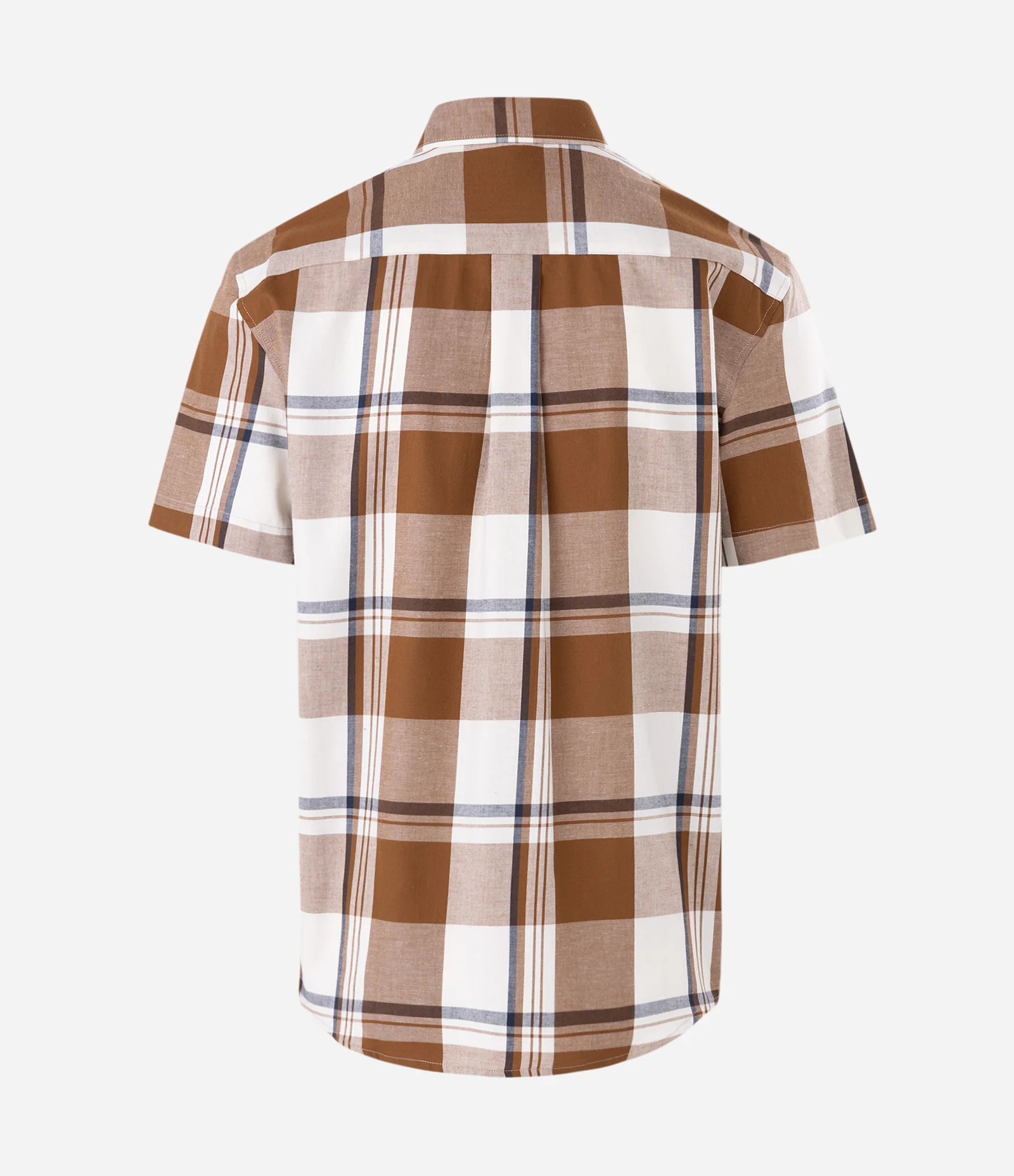 Camisa Manga Curta em Flanela Xadrez Marrom 2