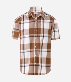 Camisa Manga Curta em Flanela Xadrez