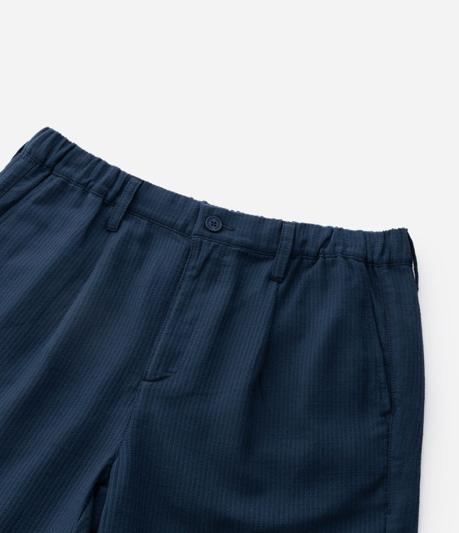 Bermuda Texturizada em Algodão com Amarração e Bolsos Azul 10