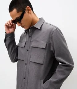 Jaqueta  Overshirt Tecnológica com Forro Fleece