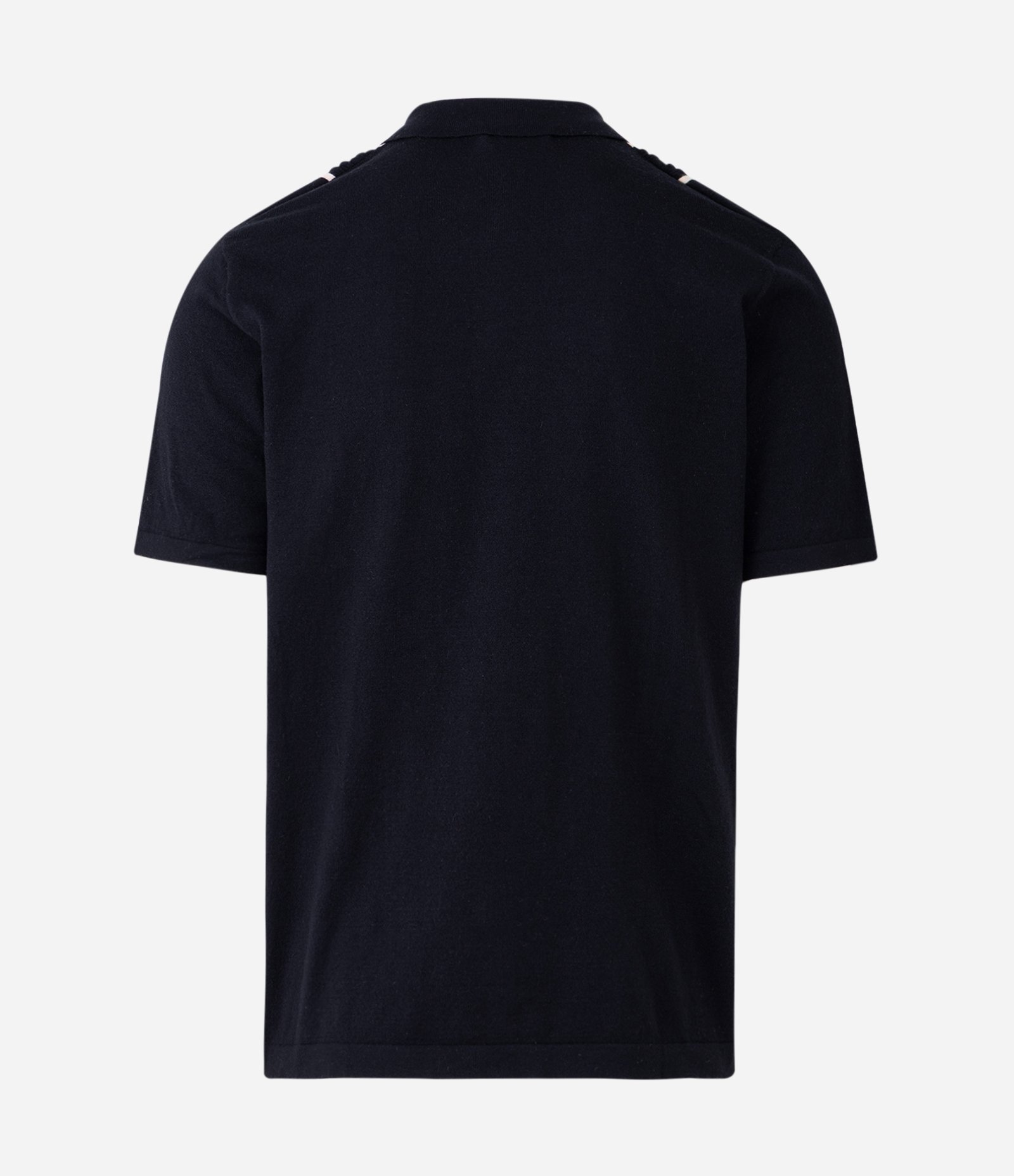 Camisa Masculina Manga Curta Tricô Listras Barradas Preto 6
