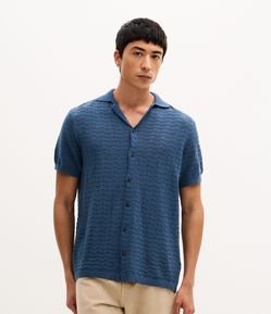 Camisa Manga Curta Texturizada