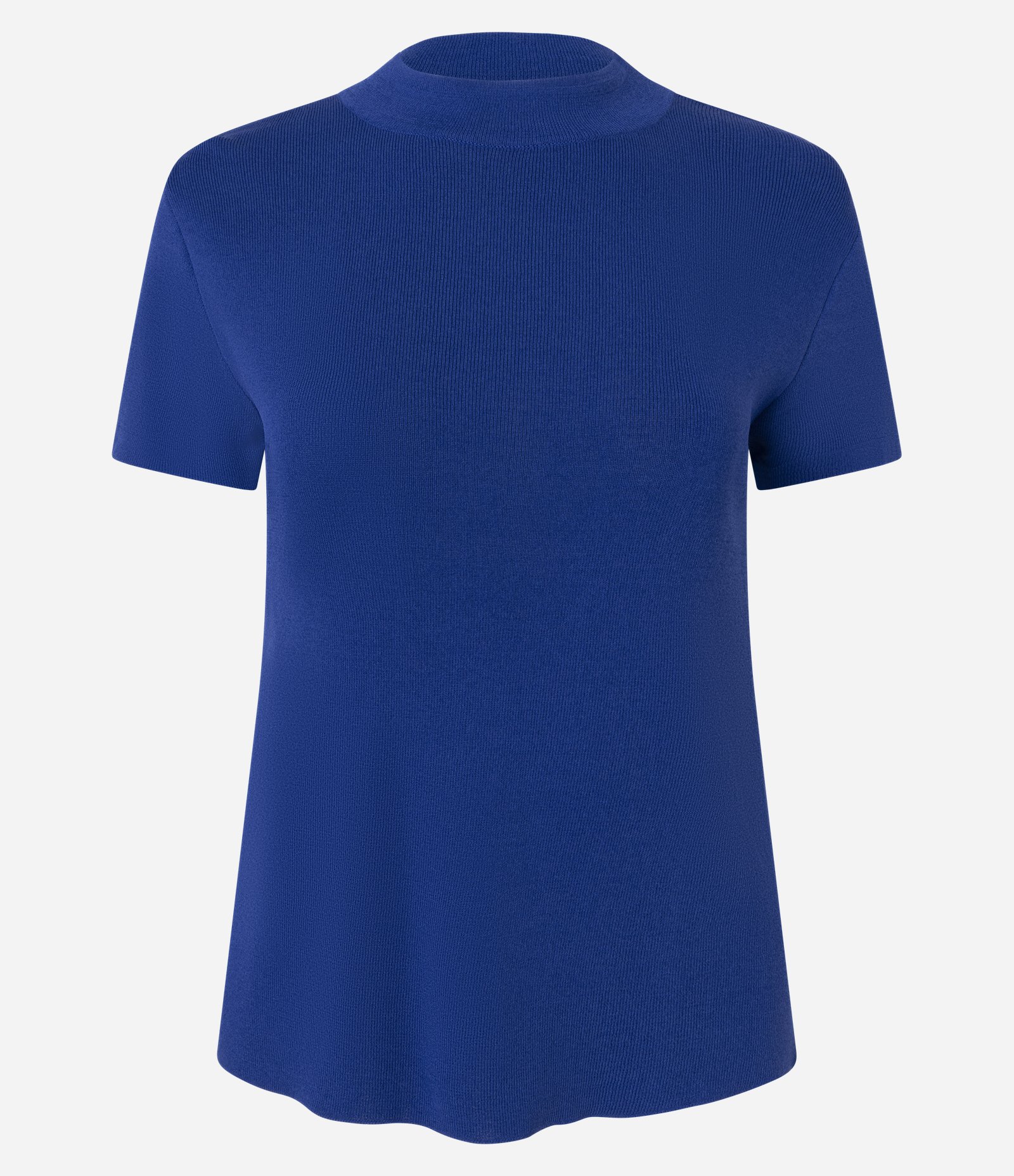 Blusa Básica em Tricô com Golinha Azul 1