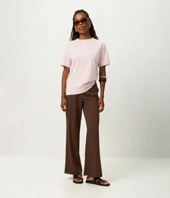 Blusa em Algodão Peruano Interlock com Gola Redonda