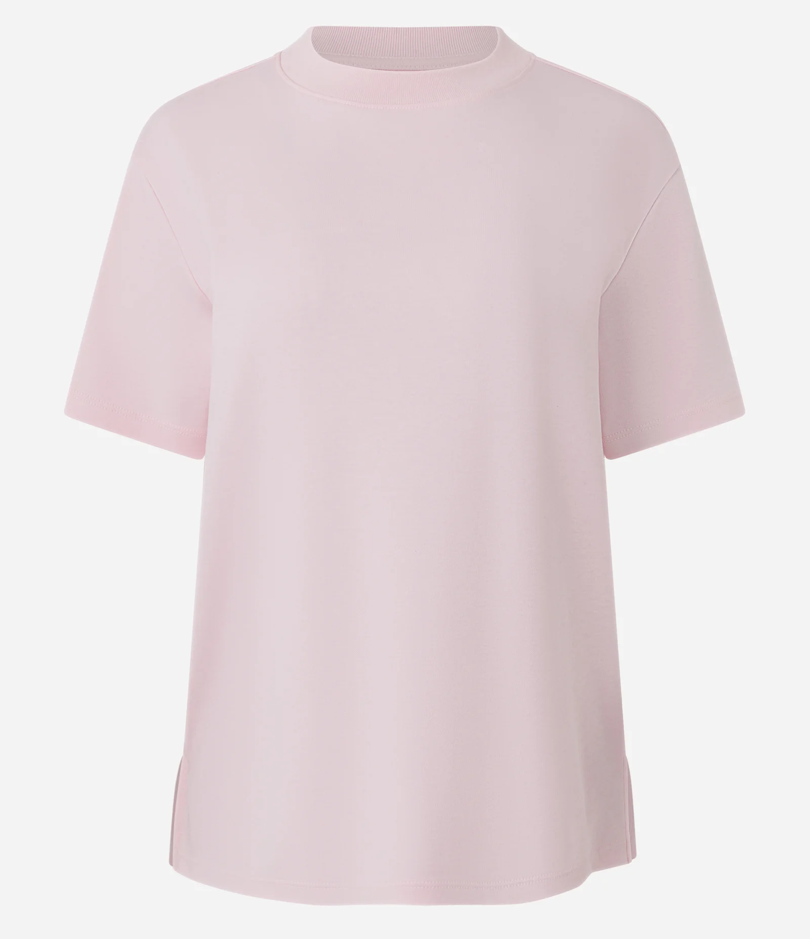 Blusa em Algodão Peruano Interlock com Gola Redonda Rosa 1