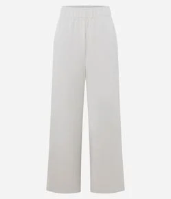 Calça Wide Leg Moletom com Cós Estruturado